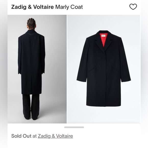 ZADIG&VOLTAIRE “Marly Lainage” Navy Wool Coat ♥️🪽 - Picture 1 of 13